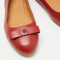 Pre Owned Marc by Marc Jacobs Red Leather Ballet Flats Size 36.5