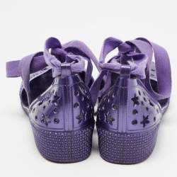 Marc by Marc Jacobs Purple Laser Cut Rubber Ankle Tie Flats Size 37