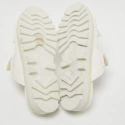 Pre Owned Marc By Marc Jacobs White Leather Slides Size 37