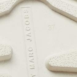 Pre Owned Marc By Marc Jacobs White Leather Slides Size 37