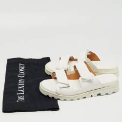 Pre Owned Marc By Marc Jacobs White Leather Slides Size 37