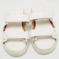 Pre Owned Marc By Marc Jacobs White Leather Slides Size 37