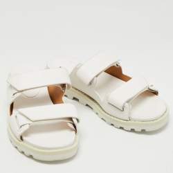 Pre Owned Marc By Marc Jacobs White Leather Slides Size 37
