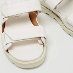 Pre Owned Marc By Marc Jacobs White Leather Slides Size 37