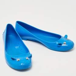 Pre Owned Marc by Marc Jacobs Blue Jelly Mouse Ballet Flats Size 36