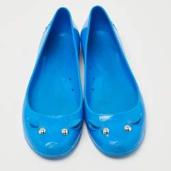 Pre Owned Marc by Marc Jacobs Blue Jelly Mouse Ballet Flats Size 36