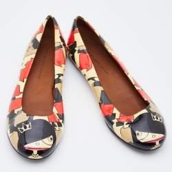 Pre Owned Marc by Marc Jacobs Multicolour Printed Patent Leather Ballet Flats Size 40