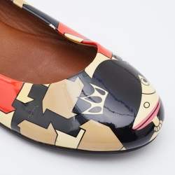 Pre Owned Marc by Marc Jacobs Multicolour Printed Patent Leather Ballet Flats Size 40
