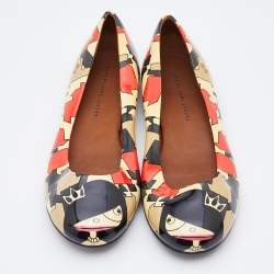 Pre Owned Marc by Marc Jacobs Multicolour Printed Patent Leather Ballet Flats Size 40