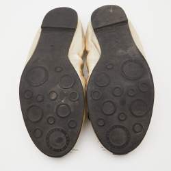 Pre Owned Marc by Marc Jacobs Gold/Black Leather Mouse Ballet Flats Size 40