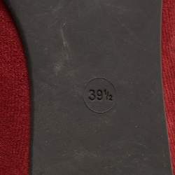 مملوكة مسبقًا Marc by Marc Jacobs Red Suede and Patent Leather Zipper Ballet Flats Size 39