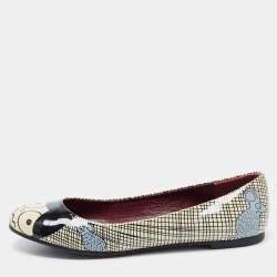 Marc by Marc Jacobs Multicolour Printed Patent Leather Ballet Flats Size 36