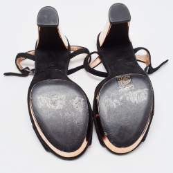 مملوكة مسبقًا Marc by Marc Jacobs Black Suede Block Heel Sandals Size 39.5