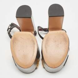 Pre Owned Marc by Marc Jacobs Tricolor Python Embossed Leather Platform Block Heel Sandals Size 40