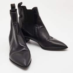 مملوكة مسبقًا Marc by Marc Jacobs Black Suede Chelsea Pointed Toe Ankle Booties Size 38