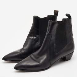 مملوكة مسبقًا Marc by Marc Jacobs Black Suede Chelsea Pointed Toe Ankle Booties Size 38