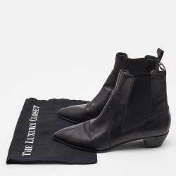 مملوكة مسبقًا Marc by Marc Jacobs Black Suede Chelsea Pointed Toe Ankle Booties Size 38