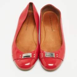 Pre Owned Marc by Marc Jacobs Red Patent Leather Ballet Flats Size 41