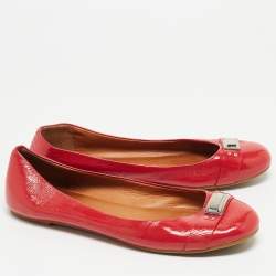 Pre Owned Marc by Marc Jacobs Red Patent Leather Ballet Flats Size 41