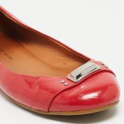 Pre Owned Marc by Marc Jacobs Red Patent Leather Ballet Flats Size 41