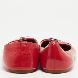 Pre Owned Marc by Marc Jacobs Red Patent Leather Ballet Flats Size 41