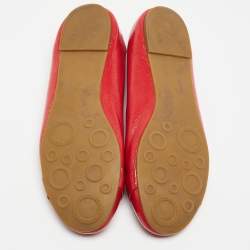 Pre Owned Marc by Marc Jacobs Red Patent Leather Ballet Flats Size 41