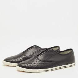Pre Owned Marc by Marc Jacobs Black Leather Low Top Sneakers Size 39.5