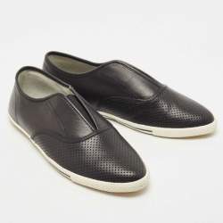 Pre Owned Marc by Marc Jacobs Black Leather Low Top Sneakers Size 39.5