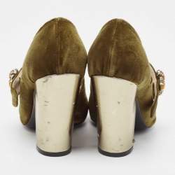 Marc by Marc Jacobs Olive Green Suede Mary Jane Pumps Size 37