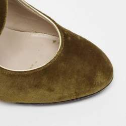 Marc by Marc Jacobs Olive Green Suede Mary Jane Pumps Size 37