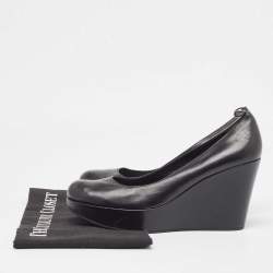 Marc by Marc Jacobs Black Leather Wedge Platform Pumps Size 37