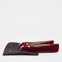 Marc by Marc Jacobs Burgundy Velvet Cat Ballet Flats Size 37.5