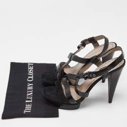 Marc By Marc Jacobs Black Leather Strappy Platform Sandals Size 40