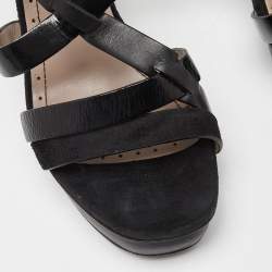 Marc By Marc Jacobs Black Leather Strappy Platform Sandals Size 40