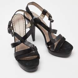 Marc By Marc Jacobs Black Leather Strappy Platform Sandals Size 40