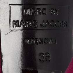 Marc by Marc Jacobs Magenta Suede and Leather Studded Ankle Strap Sandals Size 38