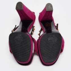 Marc by Marc Jacobs Magenta Suede and Leather Studded Ankle Strap Sandals Size 38