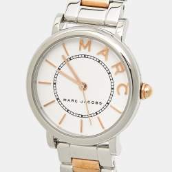 Pre Owned Marc By Marc Jacobs White Two-Tone Stainless Steel Roxy MJ3553 Women's Wristwatch 28 mm