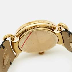 Pre Owned Marc By Marc Jacobs Molly MBM1304 White Dial Gold Tone Stainless Steel Leather Women's Wristwatch 36 mm