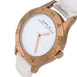 Marc By Marc Jacobs White Rose Gold Tone Stainless Steel MBM1201 Women's Wristwatch 40 mm