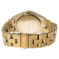 Pre Owned Marc by Marc Jacobs White Gold PVD Coated Stainless Steel MBM3315 Henry Women's Wristwatch 40 MM