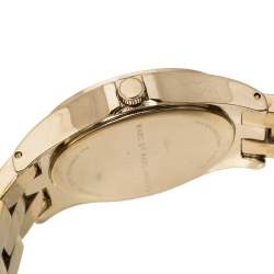 Pre Owned Marc by Marc Jacobs White Gold PVD Coated Stainless Steel MBM3315 Henry Women's Wristwatch 40 MM