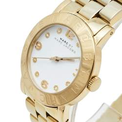 Marc by Marc Jacobs White Gold Tone Stainless Steel Amy MBM3056 Women's Wristwatch 36 mm