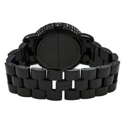 مملوكة مسبقًا Marc By Marc Jacobs Black PVD Coated Stainless Steel Crystal Pave MBM3193 Women's Wristwatch 36 mm