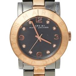 مملوكة مسبقًا مارك باي مارك جاكوبس أمي أم بي أم8597 ستانلس ستيل لونين رمادي 36 مم