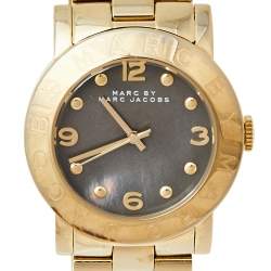 Marc By Marc Jacobs Grey Gold Tone Stainless Steel Amy MBM3273 Women's Wristwatch 36 mm