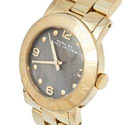 Marc By Marc Jacobs Grey Gold Tone Stainless Steel Amy MBM3273 Women's Wristwatch 36 mm