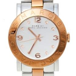 Marc By Marc Jacob Silver Two Tone Stainless Steel Amy MBM3194 Women's Wristwatch 36 mm