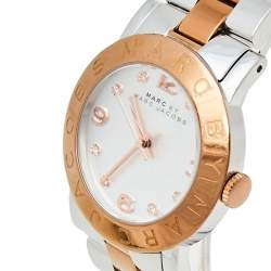 Marc By Marc Jacob Silver Two Tone Stainless Steel Amy MBM3194 Women's Wristwatch 36 mm