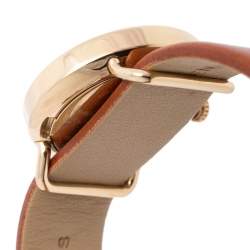 Pre Owned Marc by Marc Jacobs White Gold Plated Stainless Steel Leather Mini Amy MBM8575 Women's Wristwatch 26 mm